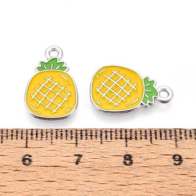 Fruit Alloy Enamel Charms PALLOY-S058-01P-19-1