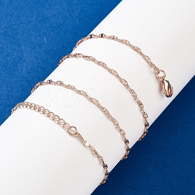 Brass Link Chain Necklaces for Women NJEW-D302-46RG-1