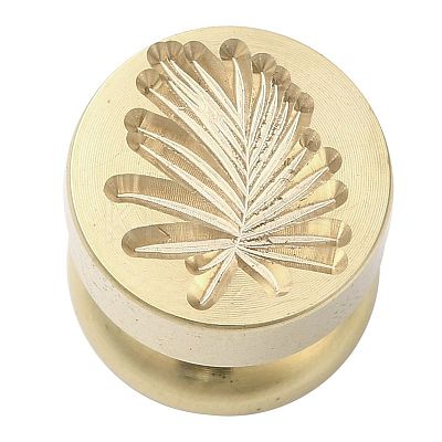 Golden Tone Round Wax Seal Brass Stamp Heads LS-AJEW-M040-01G-O-1