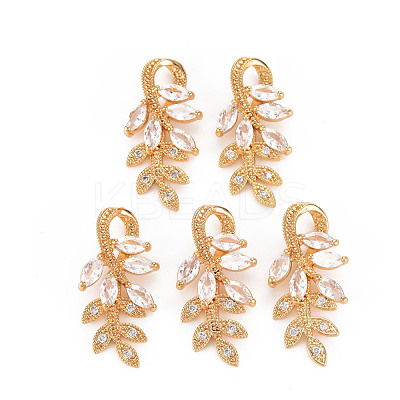 Rack Plating Brass Micro Pave Clear Cubic Zirconia Pendants X-KK-T060-64B-RS-1