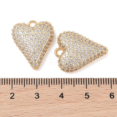 Brass Micro Pave Clear Cubic Zirconia Pendants KK-S388-01G-04-1