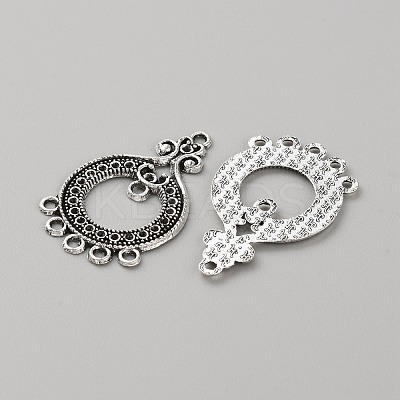 Tibetan Style Zinc Aolly Connector Rhinestone Settings FIND-WH0152-305C-1