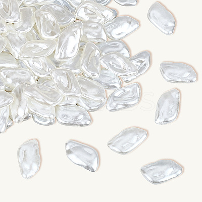 100Pcs ABS Plastic Imitation Pearl Beads OACR-LT0001-08-1