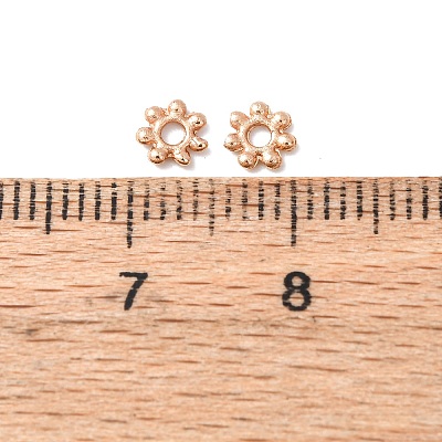 Light Gold Plated Alloy Flower Daisy Spacer Beads PALLOY-E385-04KCG-1