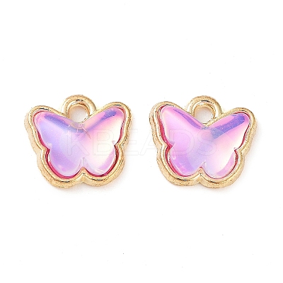 Rack Plating Alloy Glass Charms FIND-Q099-07G-01-1