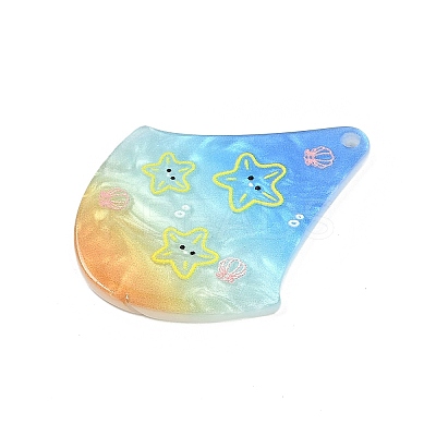 Marine Organism Series Fan Shape Acrylic Pendants OACR-Q101-03D-1