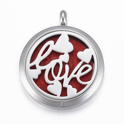 316 Surgical Stainless Steel Diffuser Locket Pendants STAS-H404-42G-1