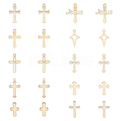 20Pcs 10 Style PVD Vacuum Plating 304 Stainless Steel Pendants STAS-UN0042-24-1