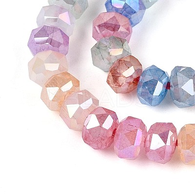Anti-Tarnish Electroplate Glass Imitation Jade Beads Strands EGLA-T029-6mm-13M-1