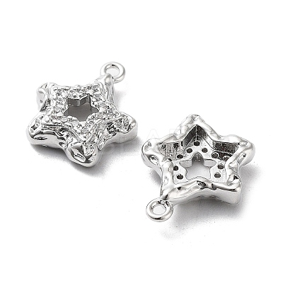 Rack Plating Brass Micro Pave Cubic Zirconia Pendants KK-K333-88P-1