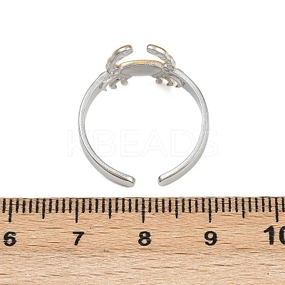 304 Stainless Steel Double Color Cuff Rings RJEW-S635-01GP-18-1