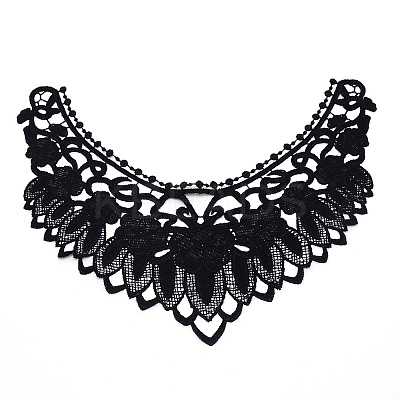 Milk Silk Embroidered Floral Lace Collar LS-DIY-WH0260-07B-1