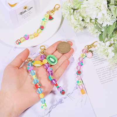 Fruit Polymer Clay & Acrylic & Alloy Enamel Locking Stitch Marker HJEW-CA00012-1