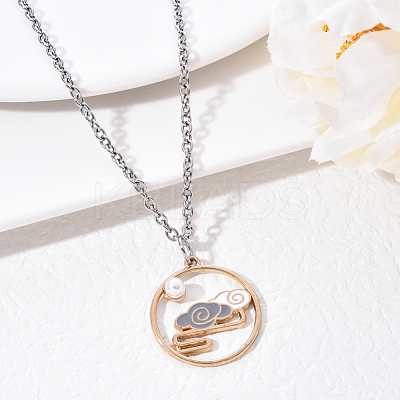 Chinese Style Alloy Pendant Necklaces NJEW-YW0001-01-1