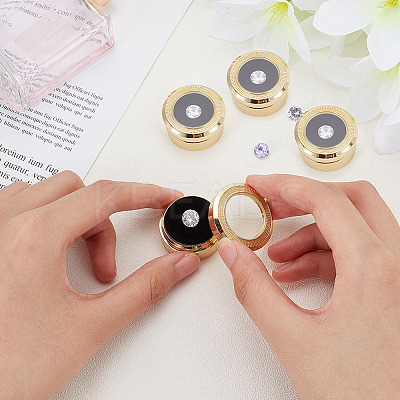 4Pcs Round Alloy Loose Diamond Storage Boxes CON-BC0008-09-1