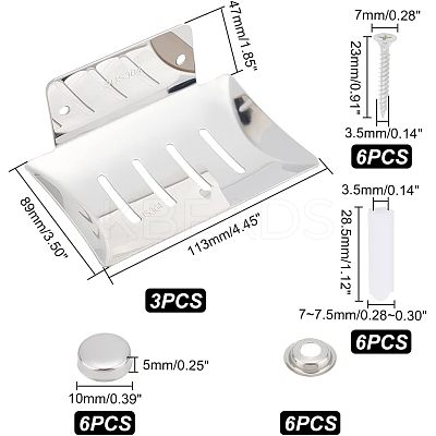 304 Stainless Steel Soap Dishes AJEW-UN0001-24P-1