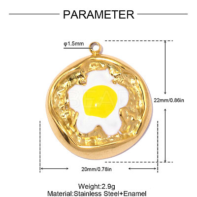 304 Stainless Steel Pendants STAS-OY012-76G-1