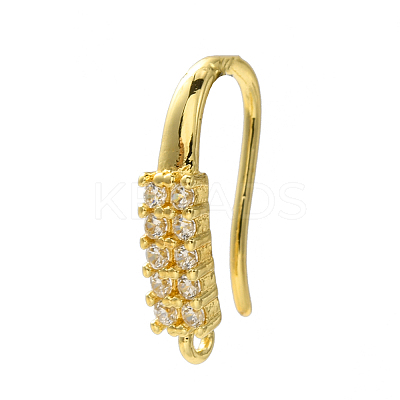Rack Plating Brass Pave Cubic Zirconia Earring Hooks KK-O143-17G-1