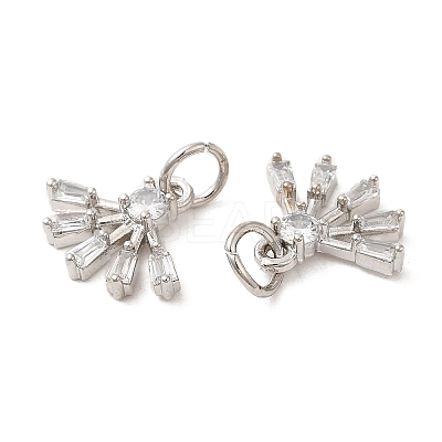 Rack Plating Brass Pave Clear Cubic Zirconia Sun Charms with Jump Ring KK-Z026-05P-1