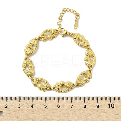 304 Stainless Steel Eye Link Chain Bracelets for Women BJEW-P348-01A-G-1