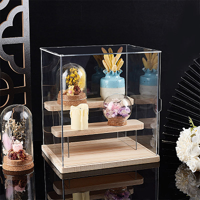 3-Tier Rectangle Clear Acrylic Minifigures Display Boxes ODIS-WH0017-104B-1