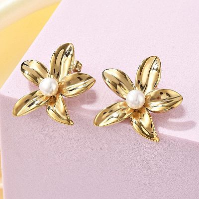 Ion Plating(IP) 304 Stainless Steel Stud Earrings EJEW-S246-05G-1