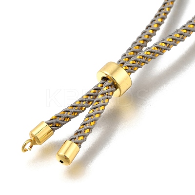 Braided Cotton Cord Slider Bracelet Making MAK-R001-01G-26-1