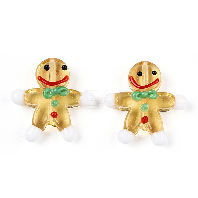 Gingerbread Man Handmade Lampwork Beads LAMP-G150-04D-1