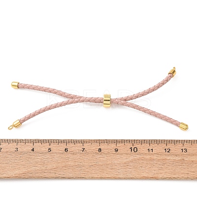 Adjustable Round Braided Microfiber Leather Cord Bracelet Making KK-CBAC260-01G-1