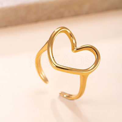 304 Stainless Steel Cuff Open Rings for Women WGDDE5D-01-1
