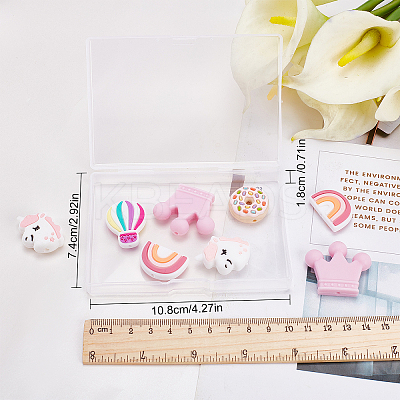 10Pcs 5 Style Food Grade Eco-Friendly Silicone Focal Beads SIL-SC0001-09-1