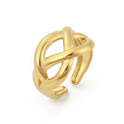 304 Stainless Steel Cuff Rings for Women RJEW-G338-25G-1
