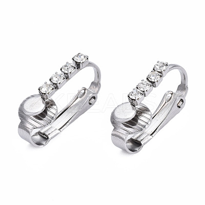 304 Stainless Steel Clip-on Earring Converters Findings STAS-N092-142-1