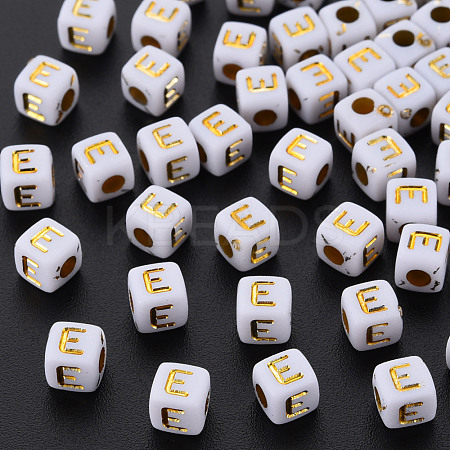 Opaque White Acrylic Beads MACR-Q242-010E-1