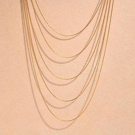304 Stainless Steel Boston Link Chain Multi Layered Necklaces for Women NJEW-U025-01G-02-1