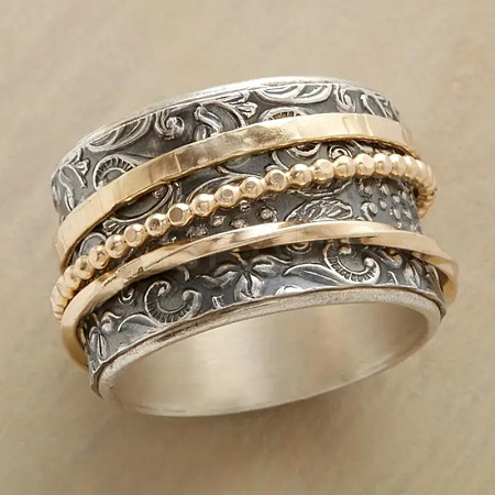 Retro Alloy Rotating Finger Rings FS-WG1AD62-02-1