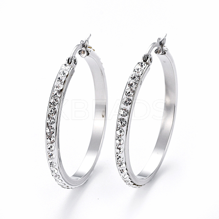 304 Stainless Steel Big Hoop Earrings EJEW-L232-036C-P-1