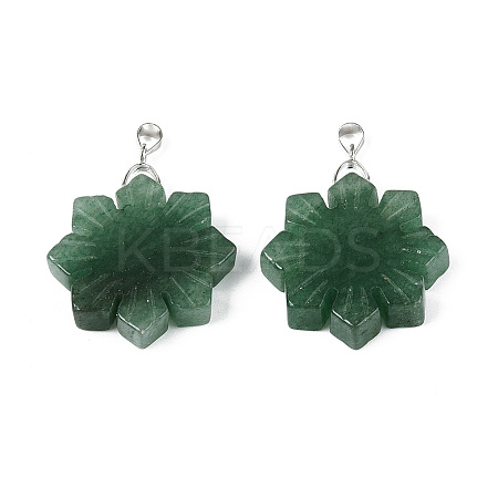 Natural Green Aventurine Pendants G-T144-12H-1