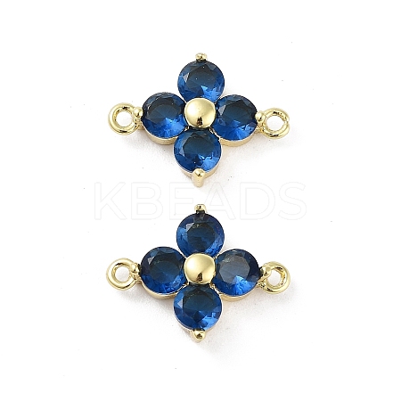 Rack Plating Brass Pave Cubic Zirconia Connector Charms KK-H474-20G-03-1