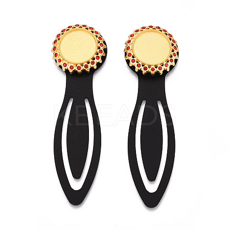 Alloy & Iron Bookmark Cabochon Settings PALLOY-N184-02G-1