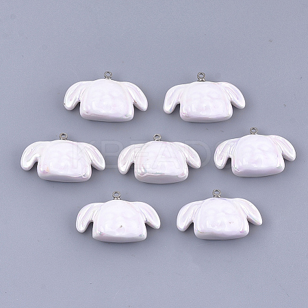 Handmade Porcelain Puppy Pendants X-PORC-T002-115B-1