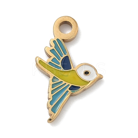 304 Stainless Steel Enamel Pendants LS-STAS-G374-01G-09-1