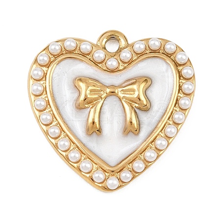 304 Stainless Steel Enamel Pendants STAS-P430-05G-1