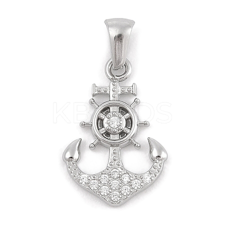 304 Stainless Steel Micro Pave Cubic Zirconia Pendants STAS-D112-03P-06-1