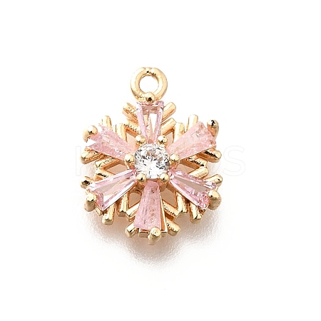 Christmas Brass Micro Pave Cubic Zirconia Charms KK-M318-35G-02-1