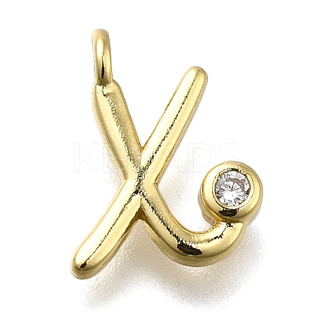 Brass Micro Pave Cubic Zirconia Pendants KK-B132-12G-X-1
