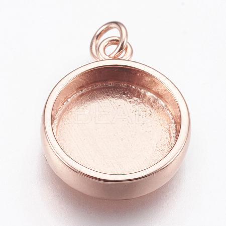 Brass Pendant Cabochon Settings KK-P146-06RG-1