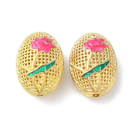 Rack Plating Brass Enamel Beads KK-P276-26C-01G-1