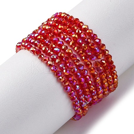 Transparent Electroplate Glass Beads Strands EGLA-H107-01A-AB03-1