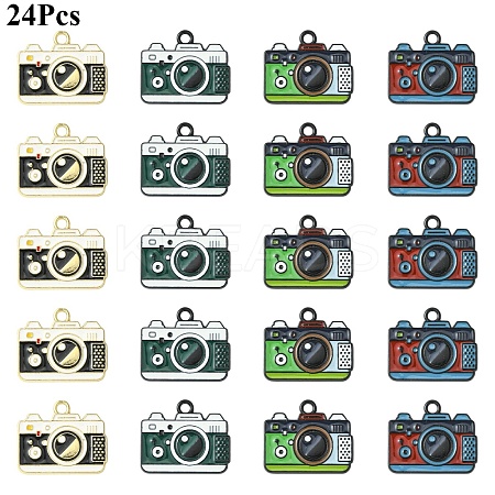 24Pcs 4 Colors Alloy Enamel Pendants ENAM-YW0009-89-1